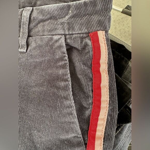 Anthropologie Sundry Navy Blue Corduroy Striped Trimmed Straight Leg Pants sz 25 - Picture 11 of 12